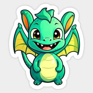 Cute green dragon 06 Sticker